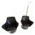 Vintage Danish Bolia Black Leather Swivel Club Chairs For Sale