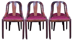 Art Deco Gondola Chairs, Set of 6