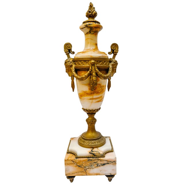 Pair of 19th Century French Louis XVI Style Marble and Gilt Bronze Cassolettes For Sale - Image 9 of 15