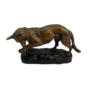 T.F. Cartier, German Shepherd Dog, Early 20th-Century, Bronze