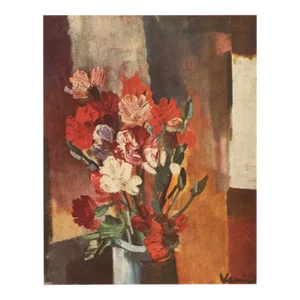 1947 After Maurice Vlaminck "Carnations", First Edition Period Parisian Offset Lithograph