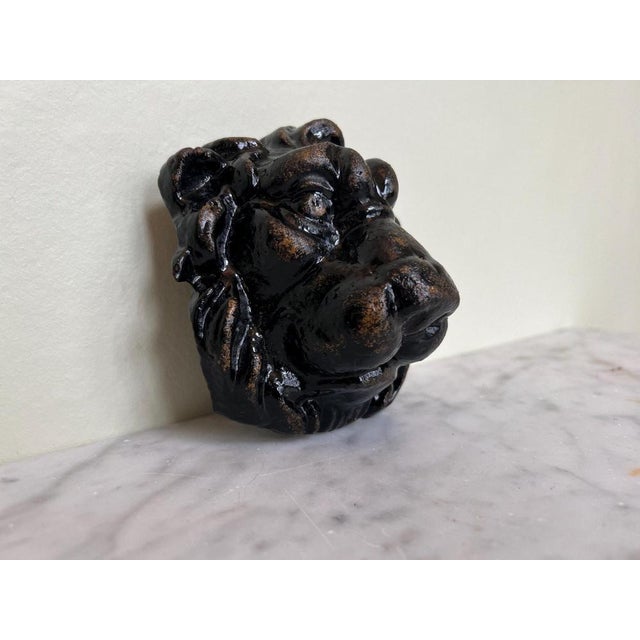 Victorian Cast Iron Hand Painted Lion Sculpture For Sale - Image 6 of 7