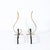 Pair of Mid-Century Curvilinear Polished Brass Andirons With Gunmetal Fittings For Sale - Image 4 of 11