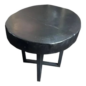 Wabi Sabi Side Table – Ebonized Wood, Rustic Modern Design