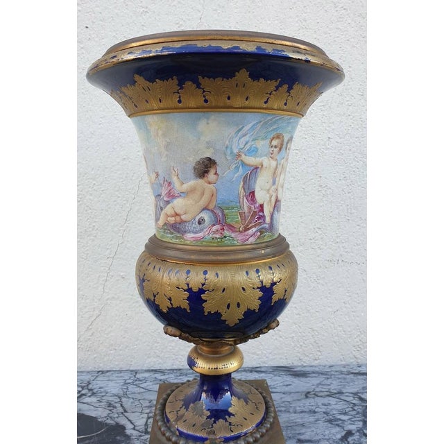 Blue Napoleon III Medici Vase For Sale - Image 8 of 18