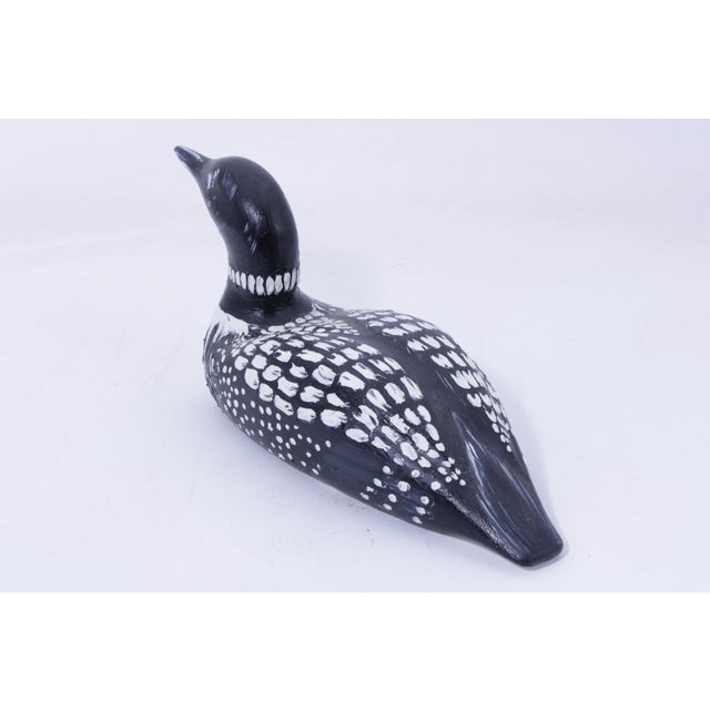 Vintage Handcrafted Wood Loon Duck Decoy For Sale - Image 4 of 12