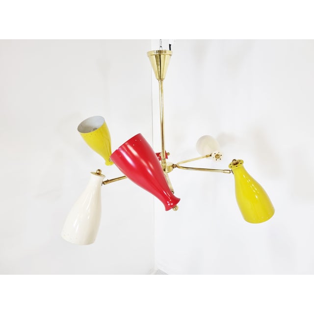 Mid-Century Coloured Chandelier, 1950s For Sale - Image 12 of 13