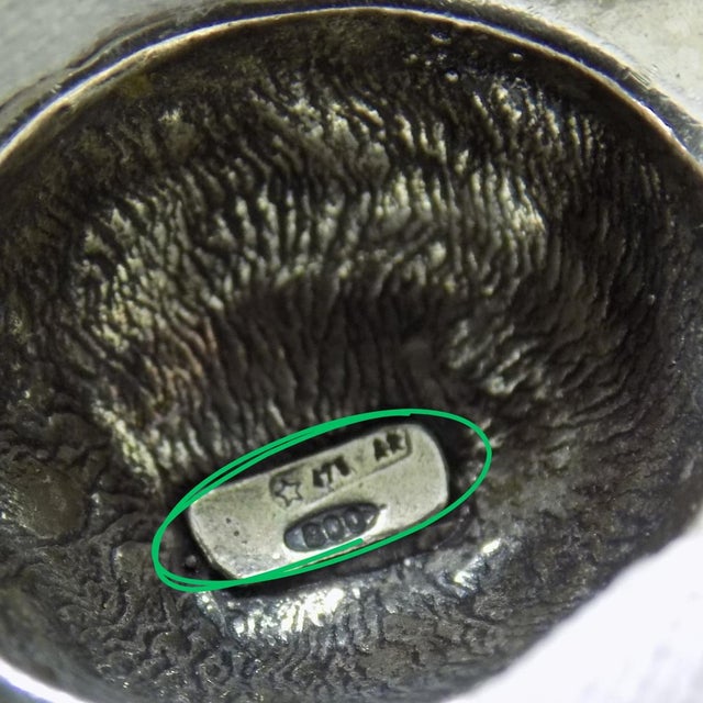 Silver Vintage Italian Handmade Genuine Silver .800 Renaissance Italian Hat Figurine Miniature For Sale - Image 8 of 10