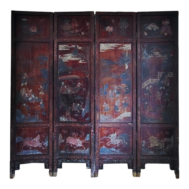 Antique Chinese Coromandel Screen For Sale