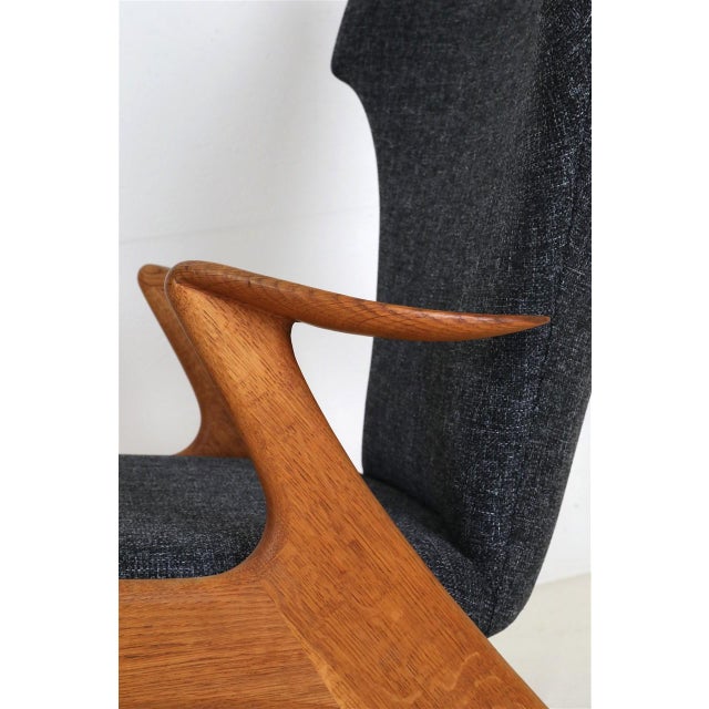 Oak Wing Chair attributed to Kurt Østervig for Rolschau Møbler, 1950s For Sale - Image 6 of 18