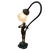 Art Nouveau Early 20th Century Art Nouveau Flower Bell Table Lamp W/ Spelter Metal Nude Women Sculpture For Sale - Image 3 of 8
