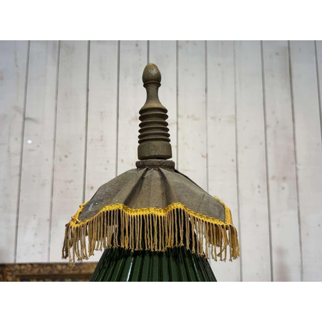 Indonesian Parasol in Wallpaper, Wood and Wool, 1950s For Sale - Image 6 of 17