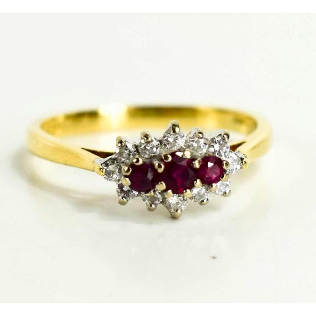 Vintage Ruby and Diamond Cluster Ring, 1980s For Sale - Image 15 of 15