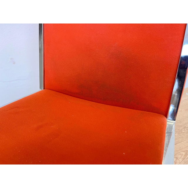 Glass Mid-Century Chrome Dining Chairs and Table, 1970s, Set of 5 For Sale - Image 7 of 16