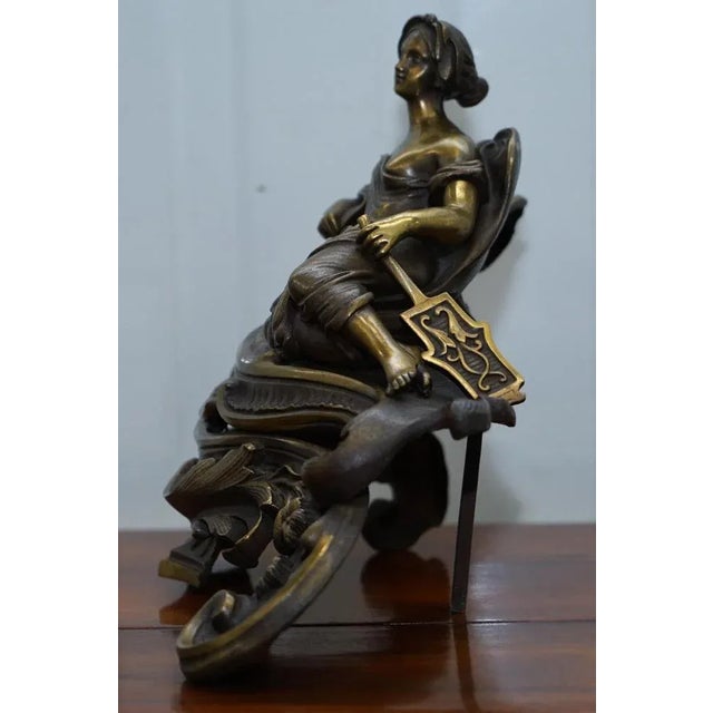 Early Louis XVI French Bronze Chenets after Bouhon Fres, Paris, Set of 2 For Sale - Image 9 of 18