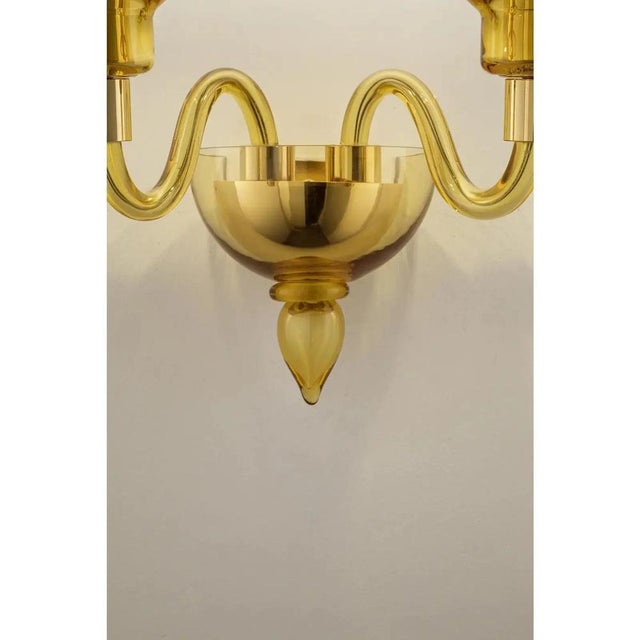 Early 21st Century Linear Modern Amber Murano Glass Wall Sconce by Simoeng for Simoeng For Sale - Image 5 of 6