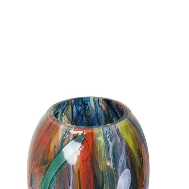 Large Vintage Multicolor Murano Glass Vase, 1970s For Sale - Image 4 of 11
