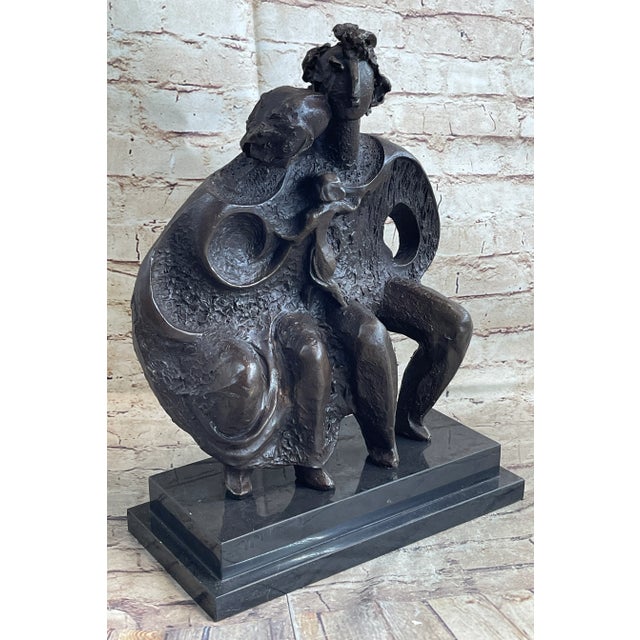 Family Group Bronze Sculpture Modern Art Abstract Marble Figure Art Dali For Sale - Image 4 of 10
