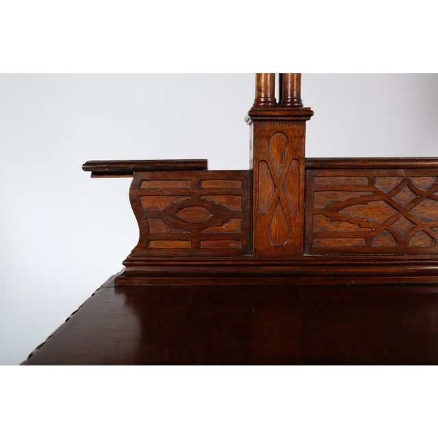 Queen Anne Mahogany Inlay Vanity With Mirror and Secret Compartments