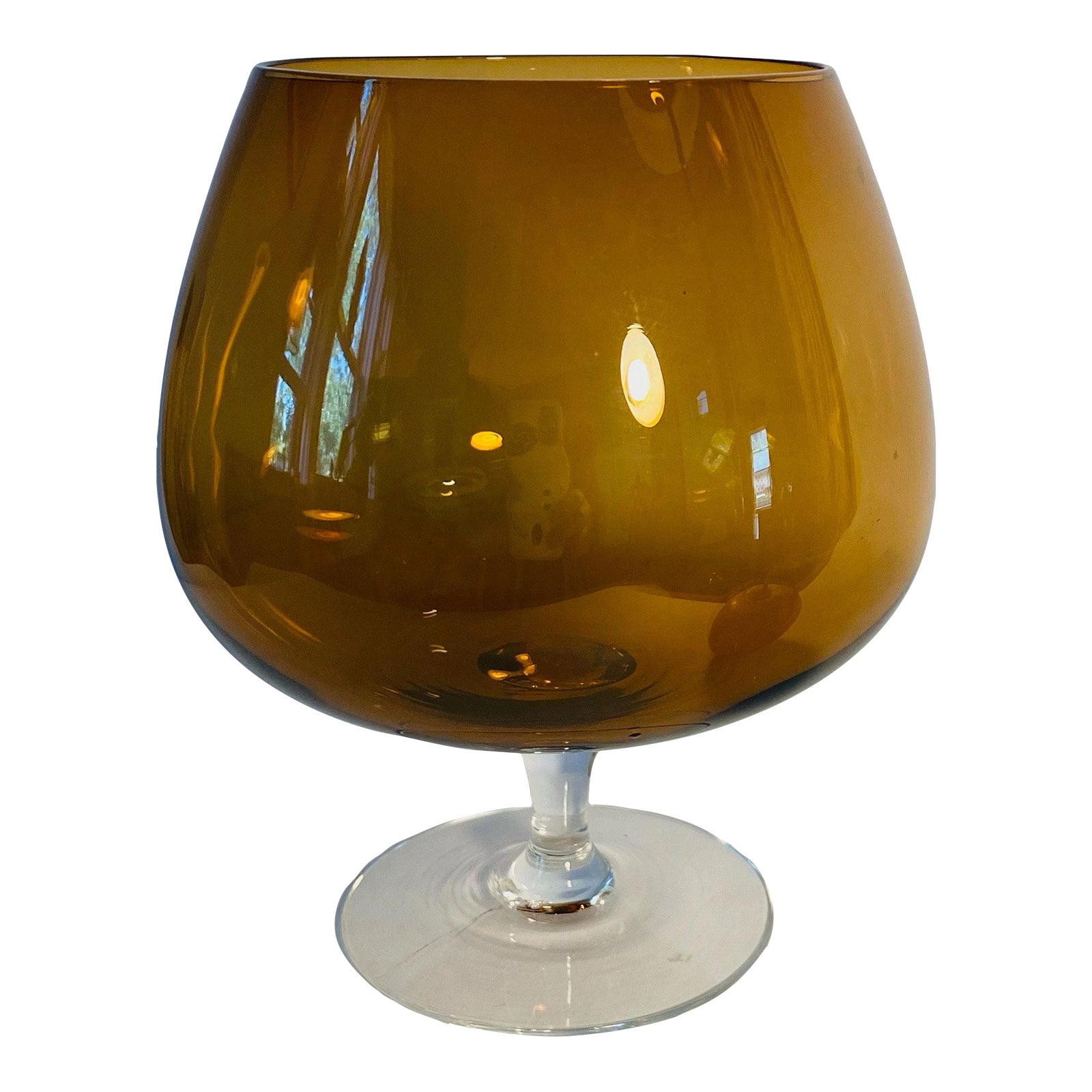 MidCentury Amber ExtraLarge Brandy Snifter, 1970s Glass Chairish