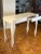 Posh expensive-looking modern style console table; white laquer; minor miniscule scratch, otherwise excellent condition;...