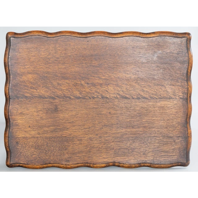 Antique English Oak Barley Twist Scalloped Side Table For Sale In Houston - Image 6 of 10