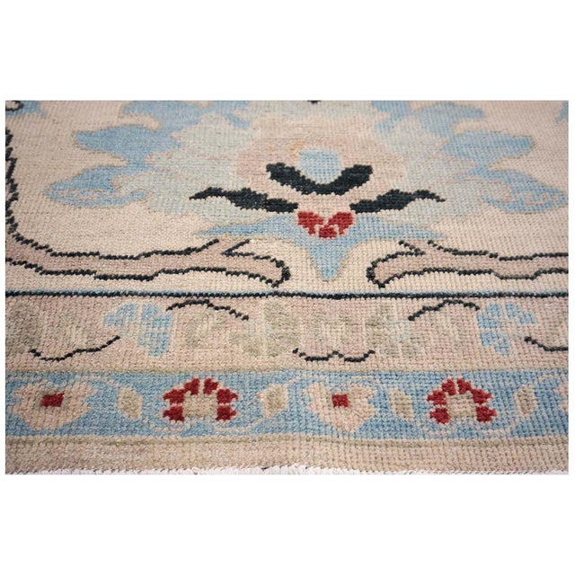 Persian Sultanabad Wool 10x14 Ivory, Blue, & Red Handmade Area Rug #1143766 For Sale - Image 10 of 12