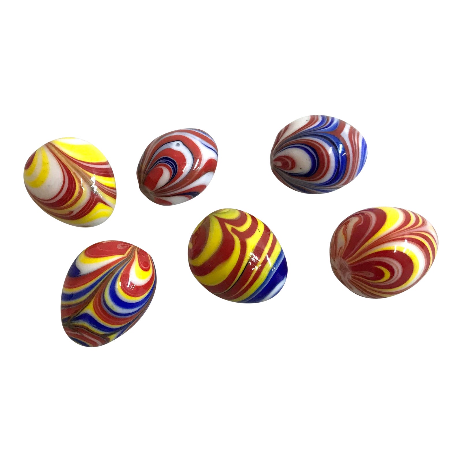 Vintage Russian Art Glass Eggs Set of 6 Chairish