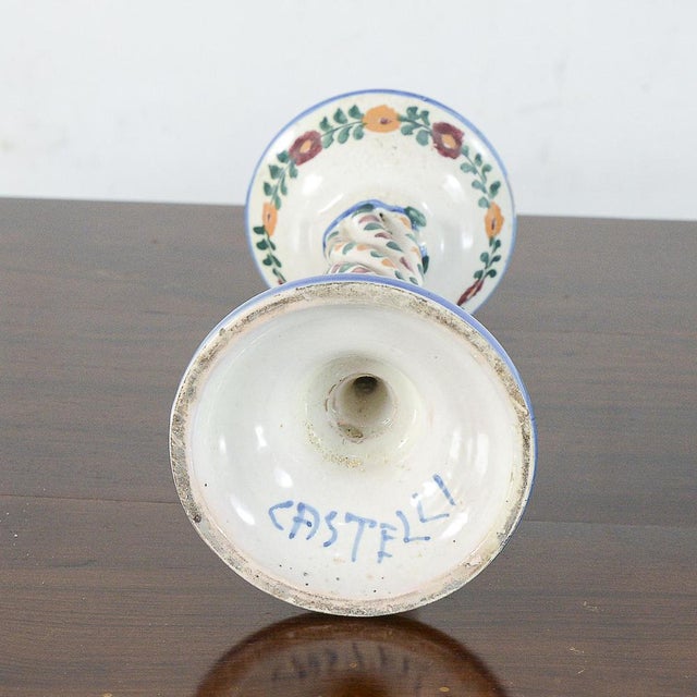 1960s Majolica Ceramic Castle Candleholder For Sale - Image 5 of 6