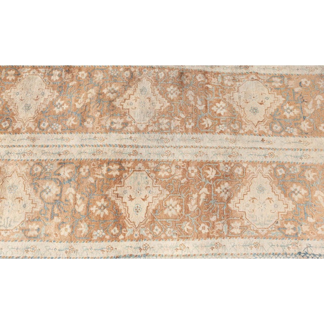 Textile Antique Indian Beige and Brown Handmade Wool Runner Fragment For Sale - Image 7 of 7