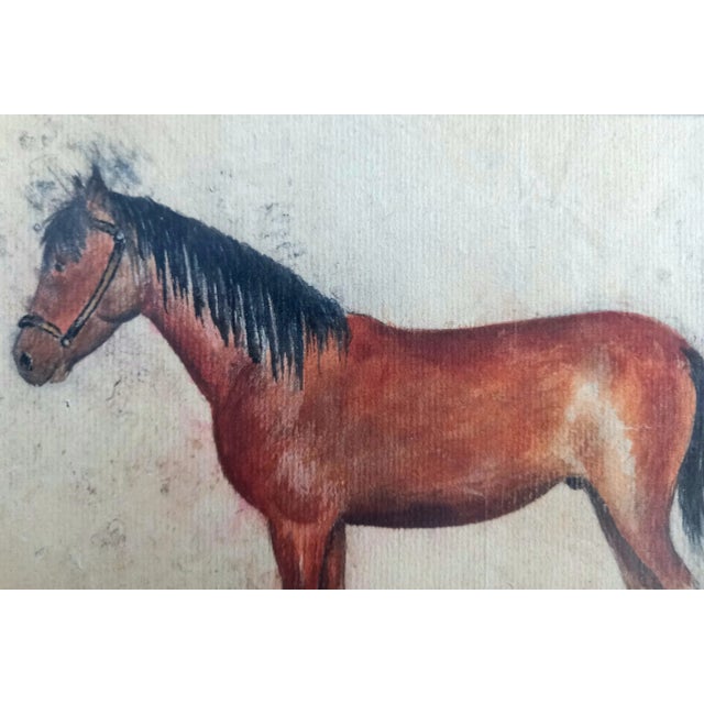 1960s #1960s Watercolor Horse Painting, Framed For Sale - Image 5 of 9