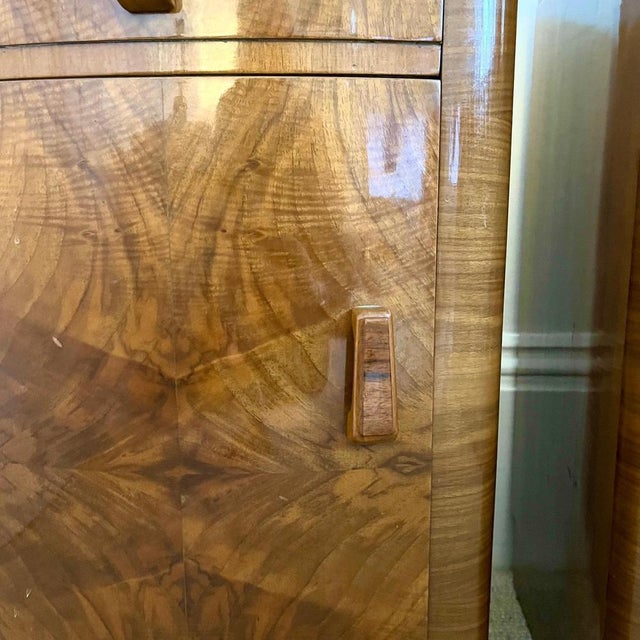 Art Deco Walnut Bedside Tables, Set of 2 For Sale - Image 4 of 15