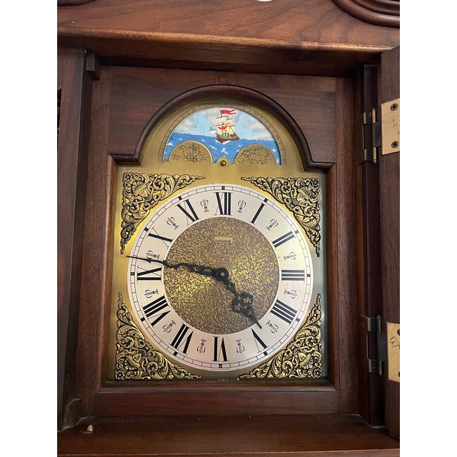 Beautiful Traditional Emperor grandfather clock, featuring a nautical-themed dial. Emperor Clock has a "Made in Germany"...
