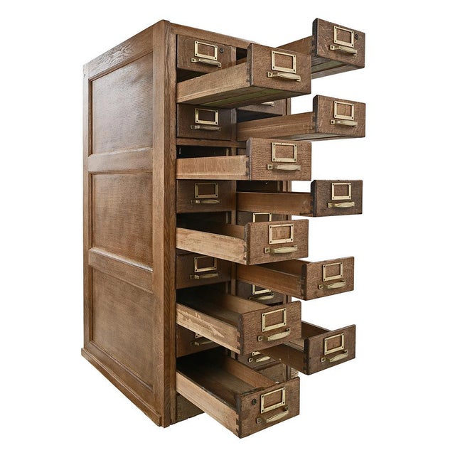 Wood Filing Cabinet with 20 Drawers For Sale - Image 3 of 8