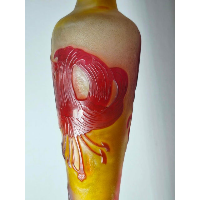 Glass Art Nouveau Nancy School Vase from Emile Gallé For Sale - Image 7 of 9