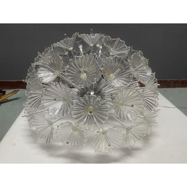 1990s Murano Glass Handmade Flower Flushmount by Contemporanea Srl, Italy, 1990s For Sale - Image 5 of 12