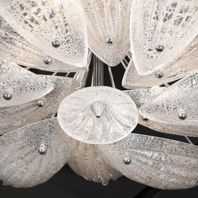 This Modernist hand-blown Murano glass chandelier, crafted in Italy during the 20th century, is a stunning testament to...