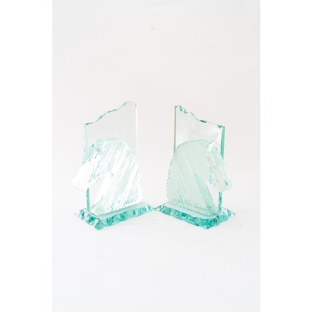 Glass Horse Head Bookends, Vienna, Austria, 1970s, Set of 2 For Sale - Image 10 of 18