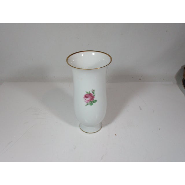French Vintage A.K. Kaiser Co. German Porcelain Rose Vase For Sale - Image 3 of 9