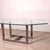 Sarpi table for Simon Gavina, designed by Carlo Scarpa, 1976, with octagonal glass top, satin-finish metal frame. Brera...