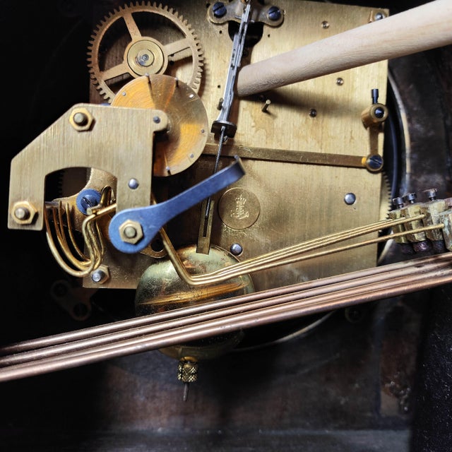 1930s 1936 Gustav Becker Antique Westminster Chime Mantel Clock For Sale - Image 5 of 8