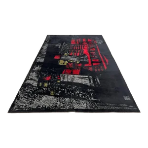 1950 French Hand Woven Rug Signed by Maurice Andre