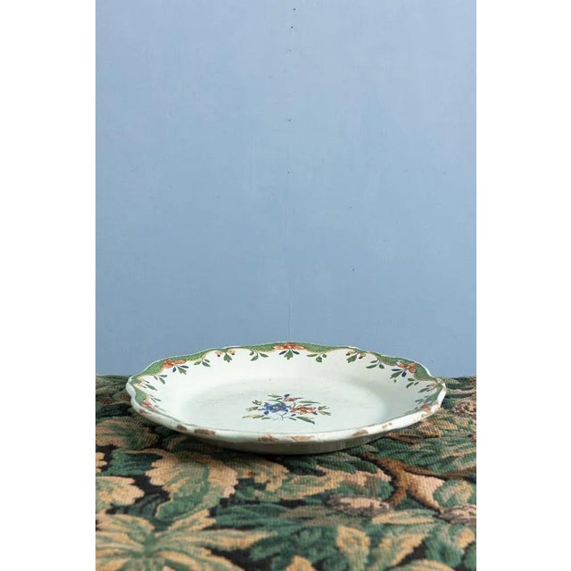 Antique Floral Plate with Frieze, 1700s For Sale - Image 4 of 6