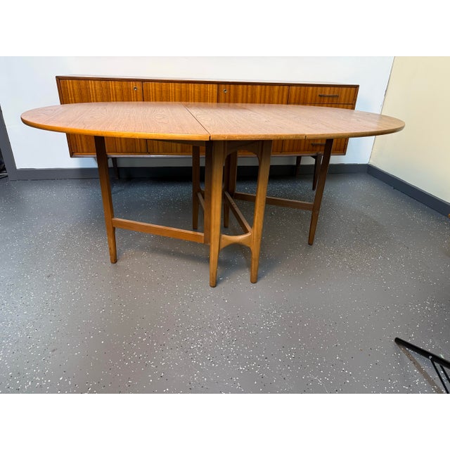 Mid Century Danish Modern Teak Drop Leaf Dining Table by GPlan For Sale - Image 4 of 8