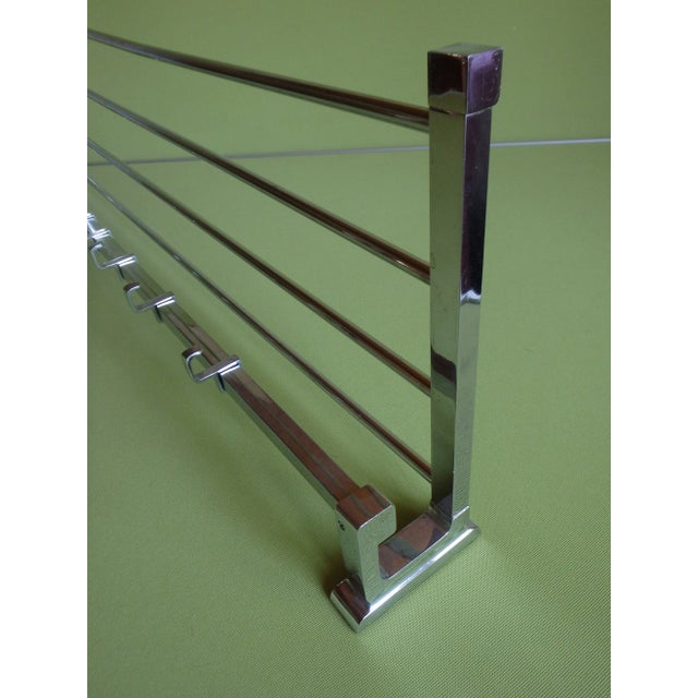 Art Deco Wall Coat Rack in Chrome Steel, 1930s For Sale - Image 4 of 7