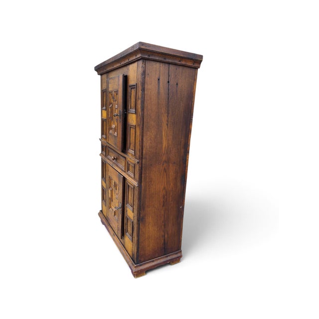 18th Century Baroque Oak Geometric Cabinet For Sale - Image 5 of 7