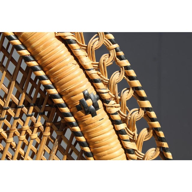 Wood Large Italian Ornamental Peacock Chair, 1950 For Sale - Image 7 of 18