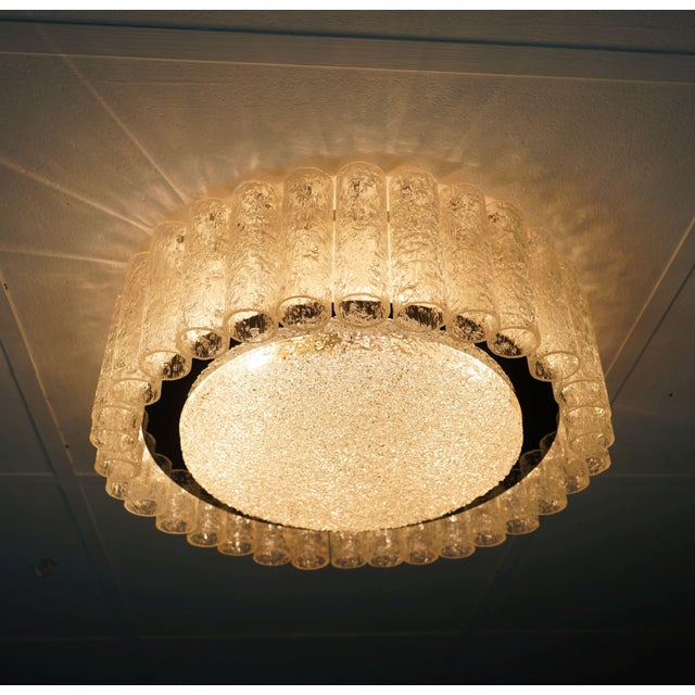 Vintage Ice Glass Ceiling Fixture with 32 Glass Tubes from Doria Leuchten, 1960s For Sale - Image 14 of 14