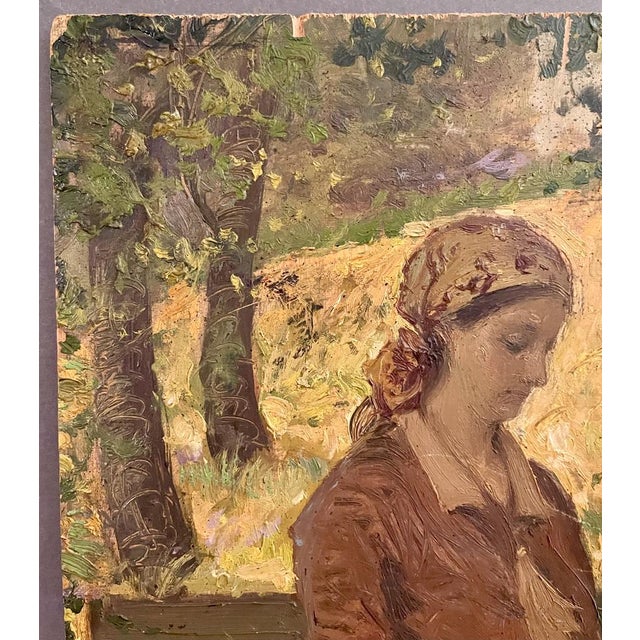 19th Century Cesare Ciani Credited Italian Macchiaiolo Painting A beautiful, intense painting attributed to the great...