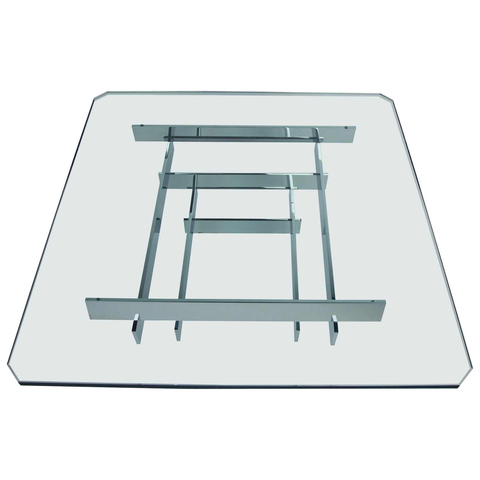 Mid Century Modern Chrome Stacked Coffee Table By Paul Mayen For Habitat Chairish